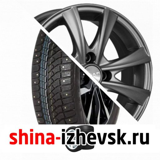 Колесо в сборе Viatti Brina Nordico (V-522) 205/65 R15 T 94 + СКАД Мальта 6xR15 4×100 ET45 DIA60.1 Черно-серый цвет с перламутровыми оттенками в Ижевске
